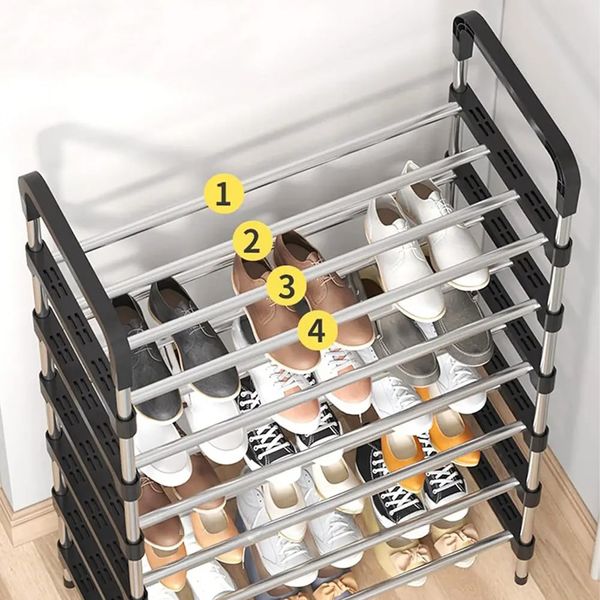 Полиця для взуття на 6 ярусів (123х57х29см), New shoe rack / Підлогова стійка для зберігання взуття / Взуттєвий стелаж 234567644 фото