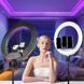 Кільцева лампа RGB 45 см, MJ45 + Штатив 0,66-2м + Пульт блютуз / Професійна світлодіодна лампа для селфі / Кільцевий освітлювач 234565637 (цей артикул вірний) фото 2