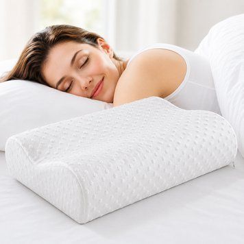 Подушка ортопедическая 50х30 см, с эффектом памяти, Comfort Memory Pillow, Белая / Анатомическая подушка для сна / Подушка для шеи 234597936 фото