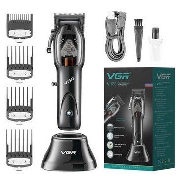 Аккумуляторная машинка для стрижки волос VGR V653, с 4 насадками / Беспроводной триммер для стрижки 234573197 фото