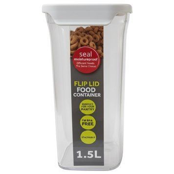 Кухонный контейнер для хранения 1,5 л, Белый / Емкость для сыпучих продуктов / Пищевой контейнер прямоугольный 234587553 фото