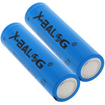 Комплект 2шт Акумулятор літій-іонний 18650 на 8800mAh (3,7V), X-BALOG / Багаторазова акумуляторна батарейка 234564395(связка) фото