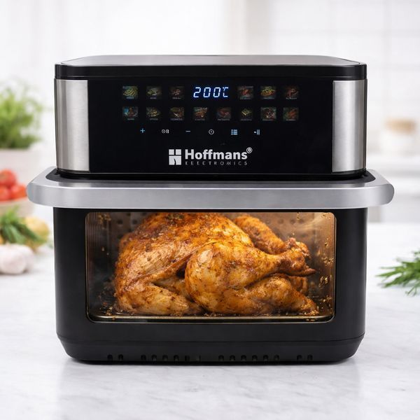 Сенсорный Аерогриль 12 програм, тефлоновое покрытие, 15л, 2 тена, 2400W, Hoffmans HM-792 / Аэрофритюрница со съемной чашей 234590197 фото