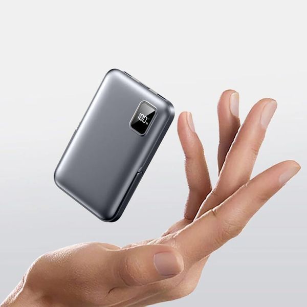 Повербанк 10000 мАч MagSafe, 20W, PD, QC3.0, дисплей, подставка 3в1, Remax RPP-695, Синий / Павербанк с беспроводной зарядкой 234595143 фото