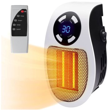 Портативный обогреватель с LCD-дисплеем и пультом, 500W, Portable Heater / Электрообогреватель 234567405 фото