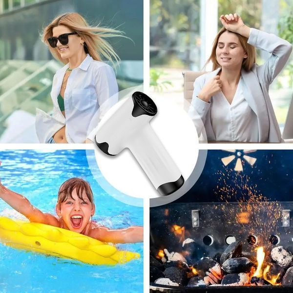 Портативный турбовентилятор 60W + 1 насадка, USB, JetFan / Аккумуляторный мини фен / Ручной турбо вентилятор 234576105 фото
