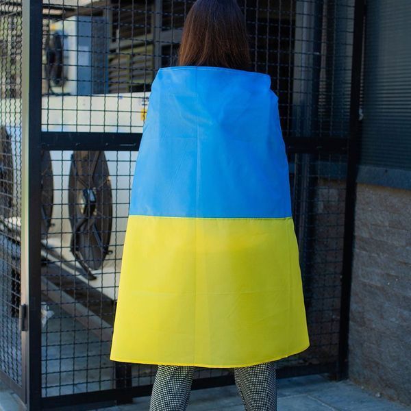 Флаг Украины + Флаг УПА / Большой флаг Украины из ткани / Тканевый флаг Украины на стену и рукоятку 234565211(цей артикул вірний) фото
