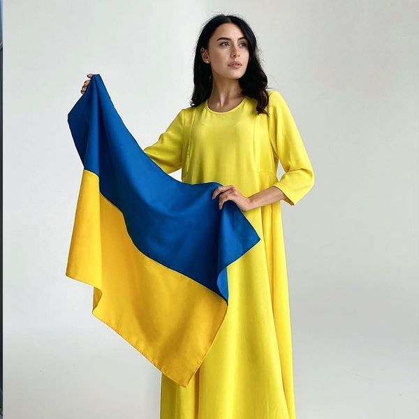Флаг Украины + Флаг УПА / Большой флаг Украины из ткани / Тканевый флаг Украины на стену и рукоятку 234565211(цей артикул вірний) фото