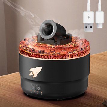 Зволожувач повітря з підсвічуванням "Пушка", від USB, 500мл, Білий / Ультразвуковий зволожувач для повітря 234577380 фото