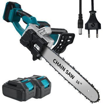 Аккумуляторная цепная пила + 2 аккумулятора36В, 2100Вт, 16'' Electric Saw, Синяя / Электропила / Пила на аккумуляторе 234572799 фото