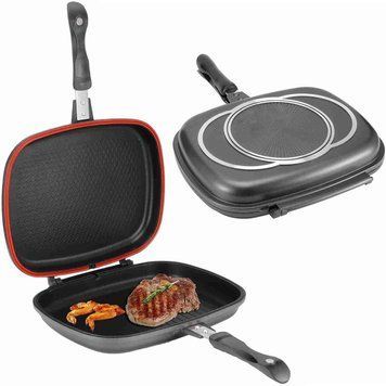Двойная сковорода гриль 32 см, Double grill Pan / Сковородка гриль / Антипригарная сковорода 234574425 фото