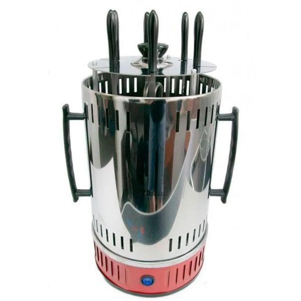 Электрошашлычница Domotec BBQ 1000 Вт на 6 шампуров (нержавейка) / Электромангал Красный 123460205 фото