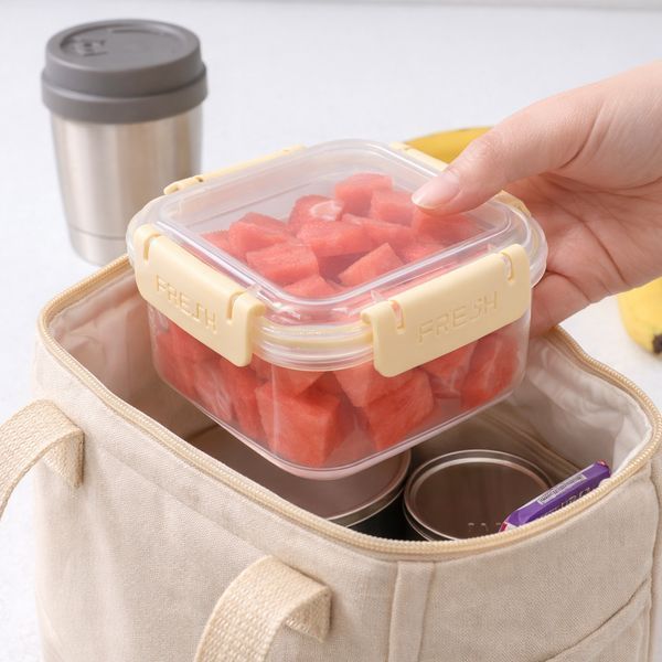 Герметичный пищевой квадратный контейнер Fresh 0,53л 12,5x12,5x6см FRESH / Ланч-бокс / Судок для холодильника с зажимами 234589266 фото