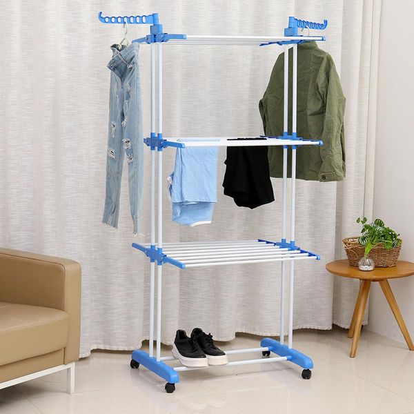 Багатоярусна сушарка для білизни до 40 кг (172х73х64 см) Garment Rack With Wheels / Складна підлогова сушарка для речей 123459786 фото