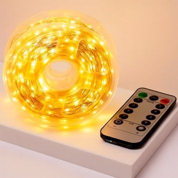 Гірлянда від мережі, 100м, 400LED, білий провід + пульт, Теплий білий / Новорічна гірлянда на ялинку / Світлодіодна гірлянда нитка 234587465 фото