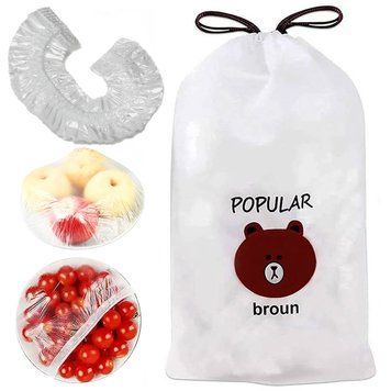 Полиэтиленовые пакеты на резинке, 100 шт Freshness storage bag / Пищевые пакеты / Пакеты крышки для еды 234570855 фото