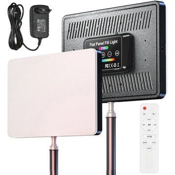 LED-лампа для студийного освещения 22х15,5см, от сети, RGB + пульт, F99 / Прямоугольная лампа для фото и видео 234575641 фото