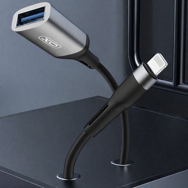 Адаптер перехідник OTG, USB на Lightning, XO NB201 / Хаб адаптер / Кабель перехідник / Перехідник Lightning to USB 234592403 фото