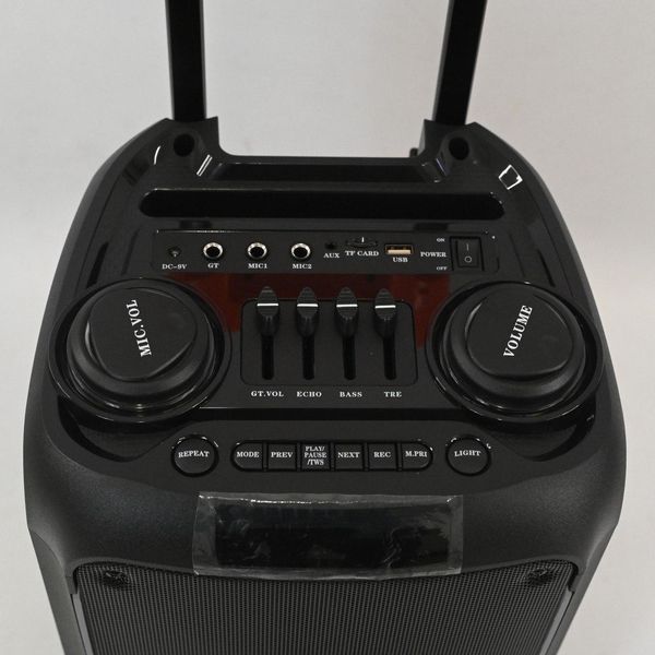Бездротова колонка Bluetooth у вигляді міні-валізи, з мікрофоном, пульт, TTD-2821, Чорний / Портативна колонка з підсвічуванням 234592001 фото