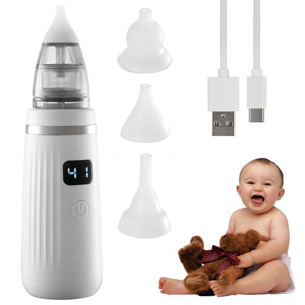 Акумуляторний аспіратор для дітей 2в1, з LED дисплеєм та USB, BABY NOSE / Дитячий електронний соплевідсмоктувач 234564467 фото