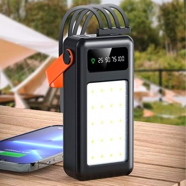 Повербанк на 40000 mAh, з LED ліхтариком, 2USB, Чорний / Зовнішній акумулятор зі швидкою зарядкою 234566888 фото