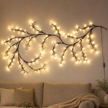 Светодиодная гирлянда-ветка, от USB, 108 LED, Теплый белый / Настенная гирлянда / Декоративная гирлянда 234598396 фото
