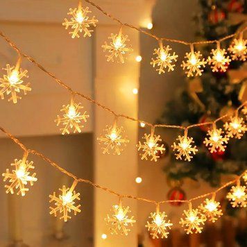 Гірлянда Сніжинки, від батарейок, 3 м, 20 LED, Теплий білий / Світлодіодна гірлянда новорічна / LED гірлянда 23458856201 фото