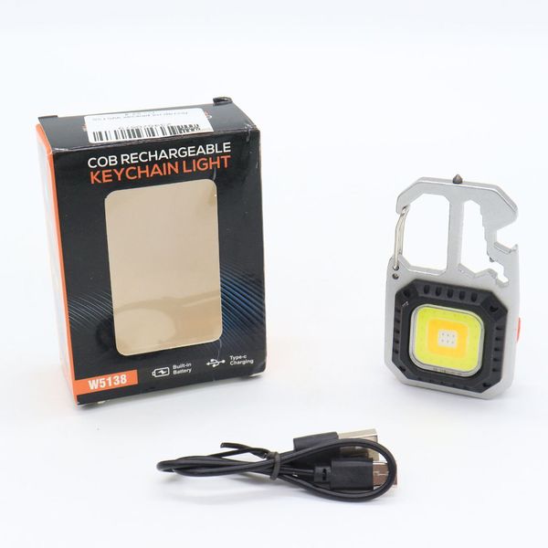 Аккумуляторный LED фонарик-брелок с отвертками и USB, W5138 / Светодиодный мини фонарь с карабином 234570579 фото