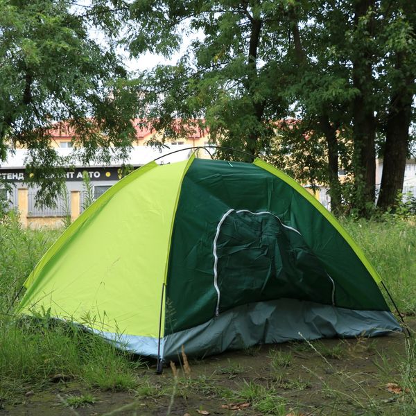 Туристичний намет на 3 персони (200х110 см), Зелений / Тримісний намет для кемпінгу / Палатка 3-х місна 234562981 фото