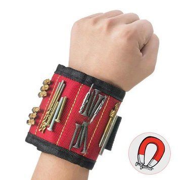 Магнітний браслет для інструментів Magnetic Wristband, Червоний / Магнітний браслет для кріплення свердел 123459784 фото