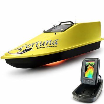 Кораблик прикормочний з ехолотом Toslon TF520 та GPS Cortex 9+1, бункер до 3 л, Фортуна / Прикормочний кораблик 345705928 фото
