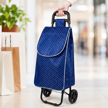 Господарська сумка на колесах 95х35х30 см, до 130 кг, Синя / Сумка-візок/ Двоколісна сумка-кравчучка / Сумка на колесах 23459837402 фото