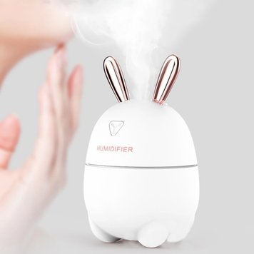 Зволожувач повітря та нічник 2в1, 200 мл Humidifiers, Білий / Ультразвуковий зволожувач повітря Зайчик 234562820 фото