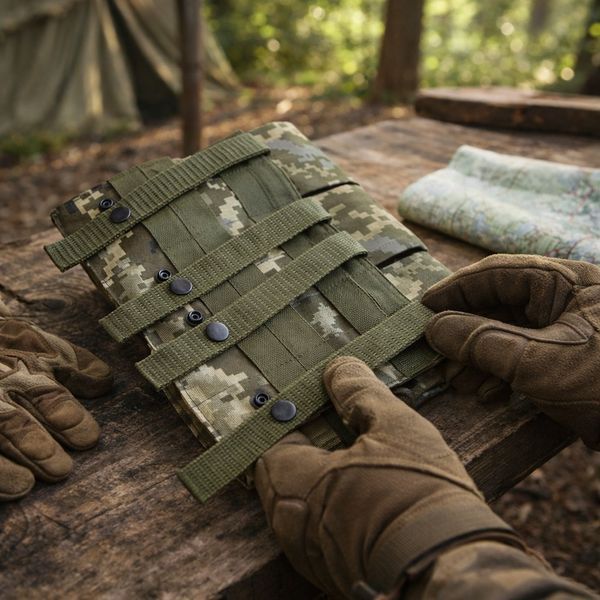 Потрійний підсумок для магазинів АК, MOLLE, Піксель / Підсумок MOLLE / Закритий підсумок під магазини 345712198 фото