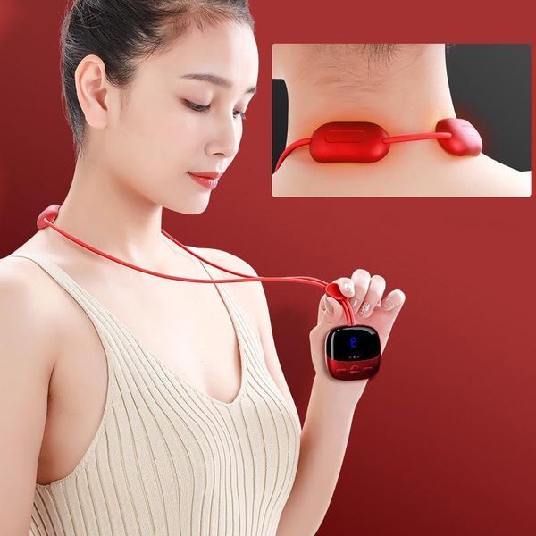 Імпульсний масажер для шиї NECK MASSAGER LY-480, від USB / Розслаблюючий електромасажер для плечей 234569991 фото