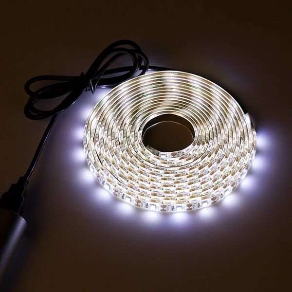 Светодиодная LED лента 5м, от USB, Белая / Влагозащищенная LED подсветка от повербанка 234573190 фото