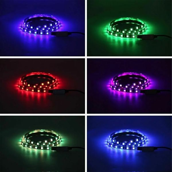 Светодиодная RGB лента 5 м, с пультом, с USB, TV LED Strip CB-5050 / Умная лента для фоновой подсветки телевизора 234568418 фото