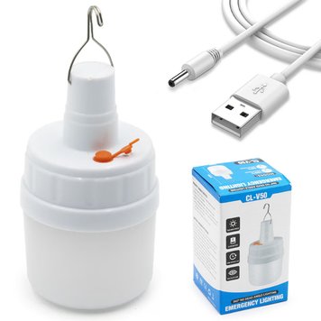 Акумуляторна лампа з гачком та USB-зарядкою, 30W, CL-V50 / Підвісна LED лампа для кемпінгу 234575466 фото