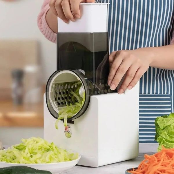 Багатофункціональна електрична овочерізка 3в1, Vegetable cutter / Кухонний мультислайсер для овочів з насадками 234567523 фото