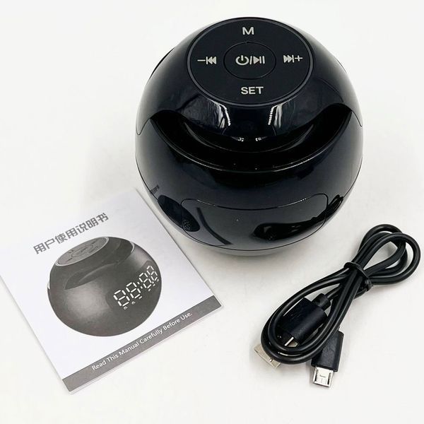 Портативная Bluetooth колонка с часами Kimiso KMS-K12, Черный / Минидинамик блютуз / Колонка блютуз часами 234571536 фото