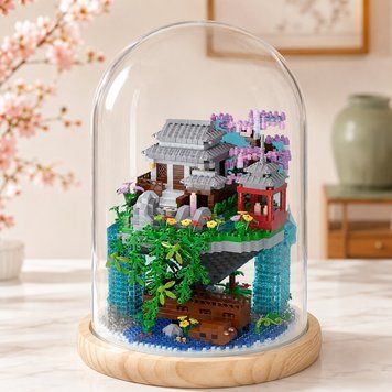 Конструктор "Коттедж в саду", 1465 деталей, 22х15,5х15,5см / 3D конструктор / Конструктор с подсветкой / Конструктор под куполом 234595289 фото