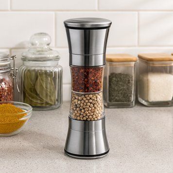 Мельница для специй 2в1, механическая, Duo Grinder / Двухсторонняя мельница для перца и соли / Измельчитель специй 234590683 фото