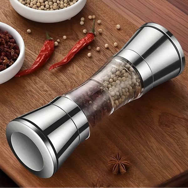 Млин для спецій 2в1, механічний, Duo Grinder / Двосторонній млин для перцю і солі / Подрібнювач спецій 234590683 фото
