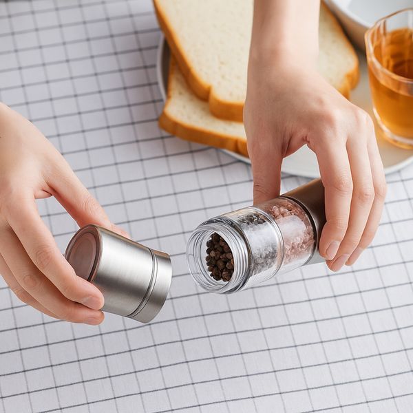 Млин для спецій 2в1, механічний, Duo Grinder / Двосторонній млин для перцю і солі / Подрібнювач спецій 234590683 фото