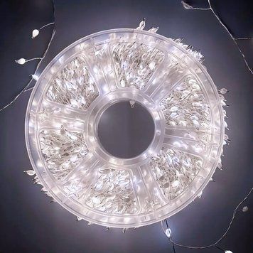 Гирлянда Мишура от сети, 30м, с пультом, 900LED, Холодный белый / Светодиодная гирлянда / Новогодняя гирлянда 234589143 фото