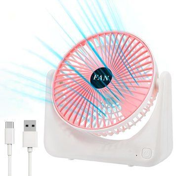 Портативный вентилятор 4,5Вт (19,6&times;19,3&times;6,5см), от USB, S13, Розовый / USB вентилятор / Мини вентилятор 234579922 фото