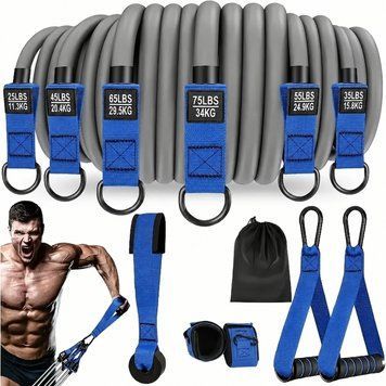 Тренировочные петли TRX для кроссфита, до 160 кг, Синие / Тренажер для фитнеса и тренировок / Тренировочные петли для кроссфита 23458669202 фото