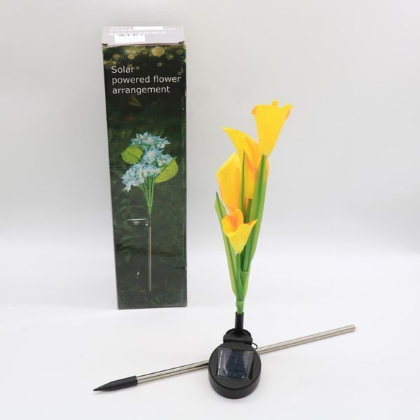 Садовый светильник с солнечной панелью 42,5см (1шт) Calla Lily, Лилия, Желтый / Газонный фонарь для сада 23457188101 фото