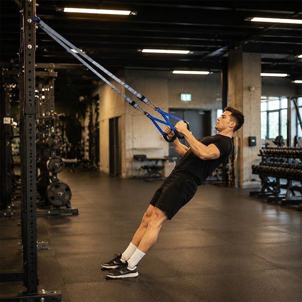 Тренировочные петли TRX для кроссфита, до 160 кг, Синие / Тренажер для фитнеса и тренировок / Тренировочные петли для кроссфита 23458669202 фото