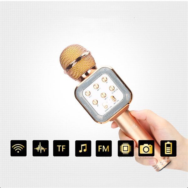 Беспроводной микрофон караоке с Bluetooth и USB, DM Karaoke WS 1818 / Микрофон для караоке 234565794 фото